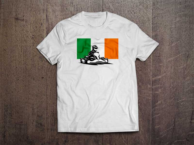 Go Kart Ireland Flag T Shirt