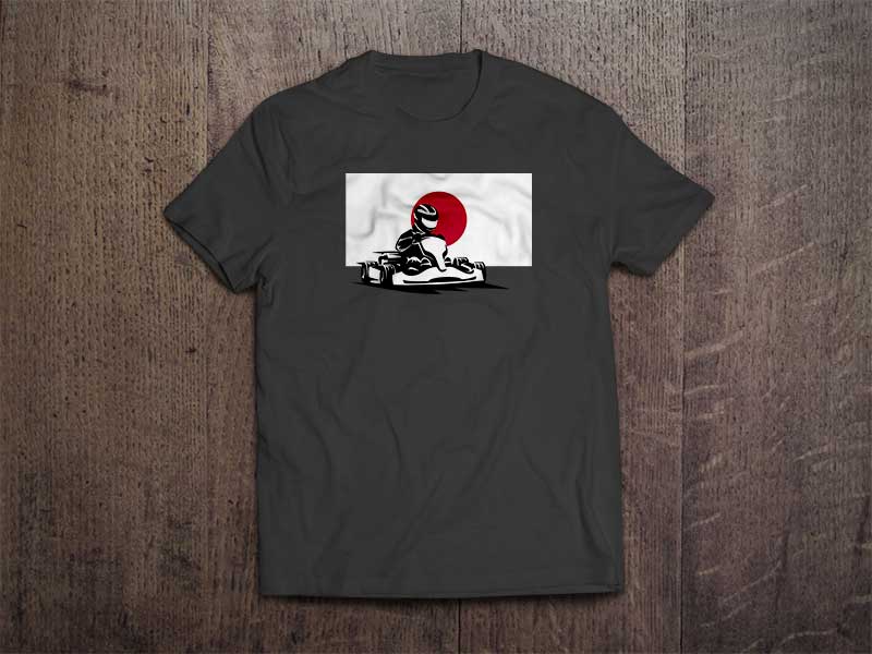 Go Kart Japan Flag T Shirt